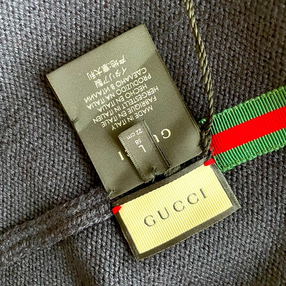 Gucci LOVED Beanie Black Wool Beanie Toque Skullie Hat Made in Italy Size Large - Picture 4 of 5